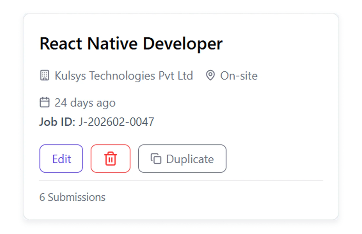 Job Card